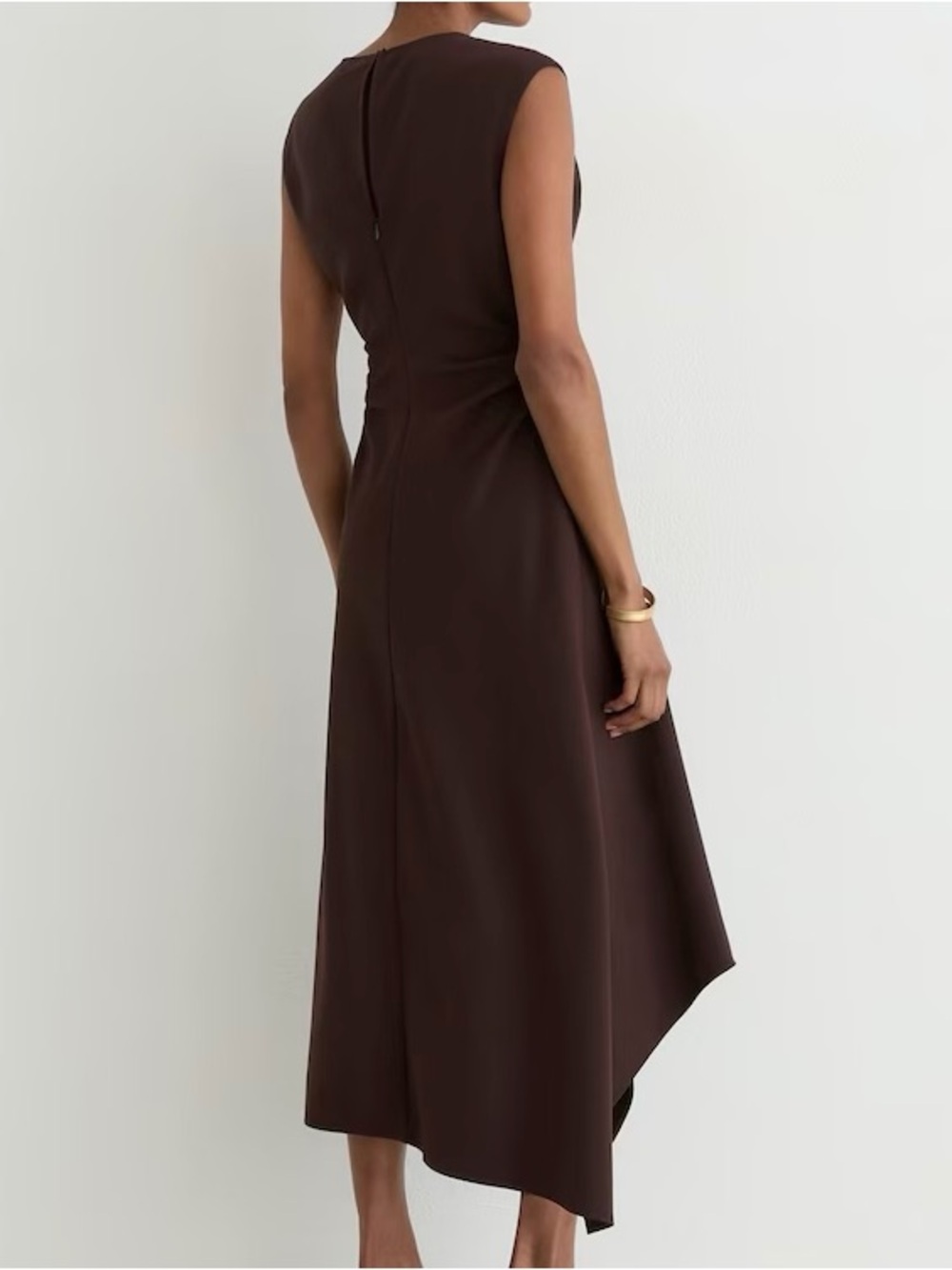 NWT Reiss Camilla Gathered-Detail Draped Midi Dress in Grape Burgundy - Picture 2 of 9